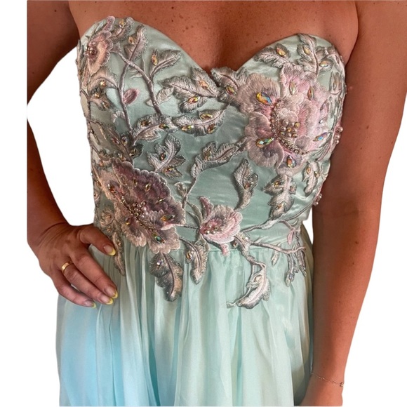 Jovani Strapless Dress Mint - Picture 5 of 8